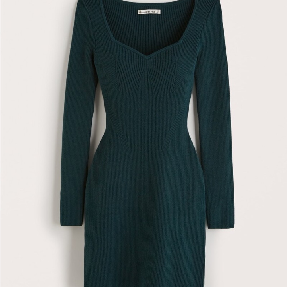 Abercrombie & Fitch Long-Sleeve Portrait Neck Mini Sweater Dress